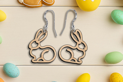 Couple Bunnies Easter Earring SVG Laser Accessory Gift Her Product Image 2