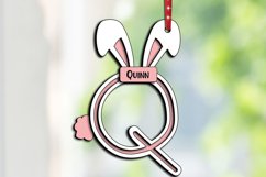 SVG Letter Q Easter Laser Basket Tag Ornament Bunny Tail Product Image 2