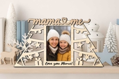 Christmas Mama and Me SVG Winter Photo Frame Laser Present Product Image 2