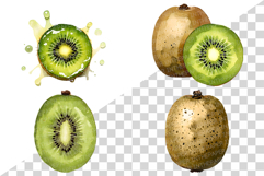 Green Kiwi PNG | Watercolor Fruit Sweet Juicy Summer Fresh Product Image 2