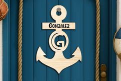 Alphabet Letter G SVG Door Hanger Sea Anchor Nautical Family Product Image 3