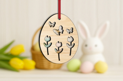 Flowers Butterflies Egg SVG Easter Laser Ornament Present Product Image 2