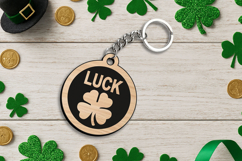 SVG Lucky Charm Keychain St. Patrick's Day Laser Four-leaf Product Image 3