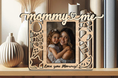 Mommy and Me SVG Photo Frame Laser Summer Vibes Glasses Sun Product Image 1