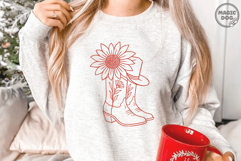 Cowgirl Boots and Flowers|Western Boots|Cowboy Flowers SVG Product Image 2
