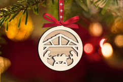 SVG Holy Night Silent Night Merry Christmas Ornament Laser Product Image 2