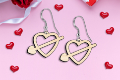 SVG Arrow Heart Romantic Earrings Valentine Gift Laser Love Product Image 2