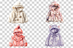 Girl's Winter Hoodie | watercolor clipart cute pastel hoodie Product Image 2
