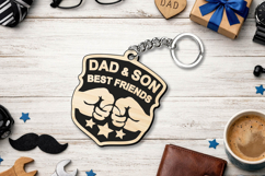 SVG Laser Dad Son Best Friends Father's Day Keychain Gift Product Image 2