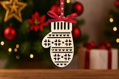 Holiday Glove Gift SVG Laser Christmas Ornament Present Product Image 2