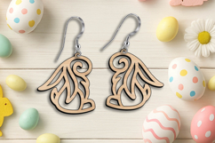 SVG Unique Bunny Easter Earring Laser Gift Accessory Present Product Image 2