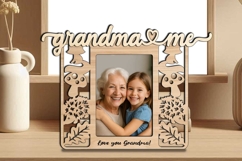 Fall Autumn Grandma and Me SVG Laser Gift Photo Frame Kids Product Image 2