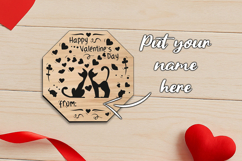 SVG Happy Valentine Octagon Coaster Laser Love Romantic Gift Product Image 2