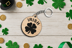 Laser SVG Four-Leaf Clover Keychain Patrick Day Lucky Charm Product Image 2