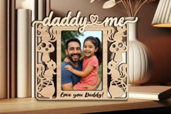Autumn Daddy and Me SVG Frame Photo Kid Laser Fall Squirrel Product Image 2