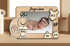 SVG Laser Snail Baby Picture Frame Present Board Newborn Product Image 2
