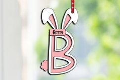 Letter B Easter Laser Basket Tag Ornament SVG Bunny Tail Product Image 2