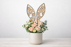 Butterfly Flowers Easter SVG Bunny Ears Planter Laser Rabbit Product Image 2