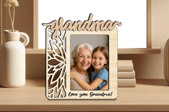 SVG Flowers Grandma Photo Frame Laser Gift Home Present Kids Product Image 2