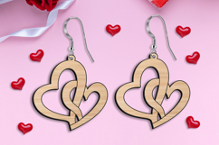 SVG Entwine Hearts Earring Valentine Gift Laser Love Present Product Image 3