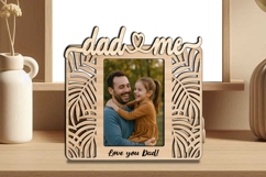 Dad and Me Jungle Leaves SVG Photo Frame Laser Digital Gift Product Image 2