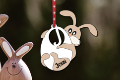 SVG Easter Basket Name Tag Letter J Gift Bunny Laser Present Product Image 2