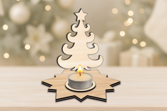Christmas Holiday Tree SVG Candle Holder Winter Design Gift Product Image 2