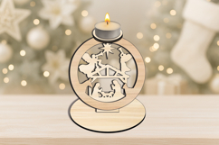 Nativity Scene Candle Holder SVG Laser House Decor Holiday Product Image 2