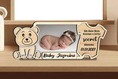 Bear SVG Baby Photo Frame Gift Present Newborn Home Decor Product Image 2