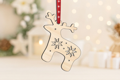 Holiday Deer Christmas Ornament SVG Laser Gift Present Product Image 2