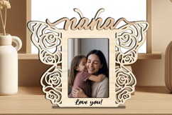 Rose Butterfly SVG Nana Photo Frame Laser Gift Home Decor Product Image 2