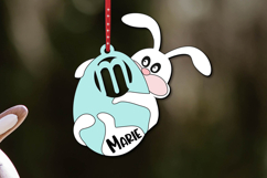 Easter Laser Bunny Letter M SVG Basket Name Tag Gift Present Product Image 2