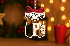 Baby Letter P SVG Onesie Laser Christmas Ornament Alphabet Product Image 3