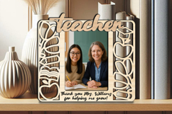 Tulip Teacher Student Photo Frame SVG Gift School Laser Kids Product Image 2