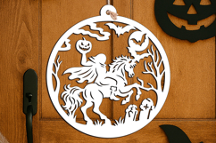 Halloween Headless Horseman Door Hanger SVG Welcome Sign Product Image 2