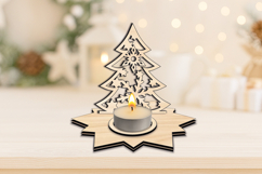 Snowflakes Pattern SVG Candle Holder Christmas Holiday Tree Product Image 2