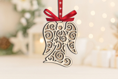 SVG Christmas Holy Angel Laser Ornament Holiday Pattern Gift Product Image 2
