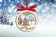 Snowman Deer SVG Merry Christmas Tree Ornament Laser Decor Product Image 2