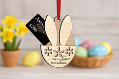 Bunny Flowers Egg Easter Gift Card Money Holder SVG Laser Product Image 1