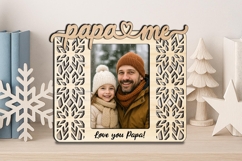 Winter Snowflake Papa and Me SVG Frame Photo Gift Children Product Image 2