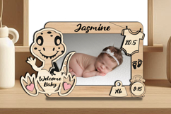 Dinosaur SVG Baby Laser Newborn Photo Frame Board Picture Product Image 2