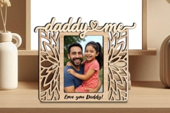 Daddy and Me Flowers Photo Frame SVG Home Present Laser Gift Product Image 2