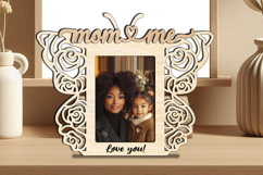 Rose Butterfly SVG Mom and Me Photo Frame Design Laser Gift Product Image 2