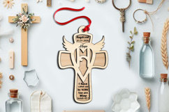 Laser Cross Letter H Ornament Monogram SVG Holy Baptism Gift Product Image 2