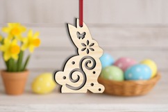 Rabbit Spring Easter SVG Laser Ornament Present Gift Bunny Product Image 2