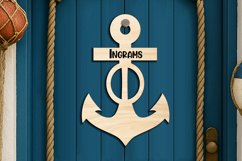 SVG Letter I Door Hanger Family Alphabet Anchor Nautical Sea Product Image 2