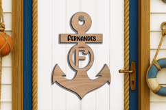 Family Letter F SVG Door Hanger Alphabet Anchor Nautical Sea Product Image 2
