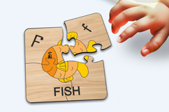 Fish Kid Puzzle Baby Game Child Play Laser SVG Letter F Gift Product Image 2