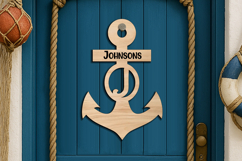 SVG Letter J Door Hanger Alphabet Sea Anchor Nautical Family Product Image 2