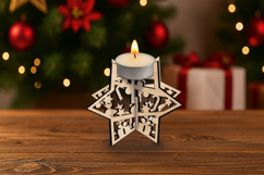 Christmas Star Candle Holder SVG Laser Holiday Present Gift Product Image 2